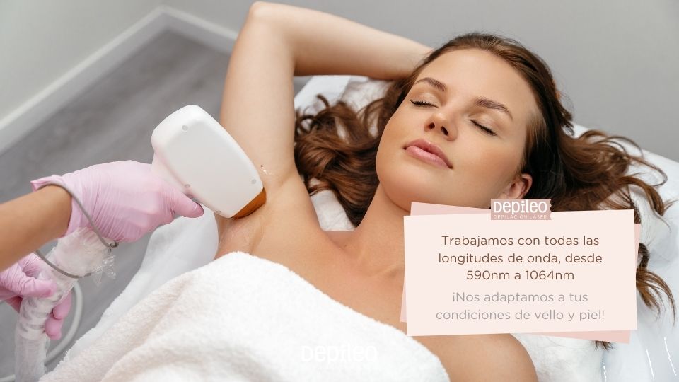 Depilación láser en axilas indolora en Depileo, con centros en Murcia, Cartagena, Lorca y Alicante.