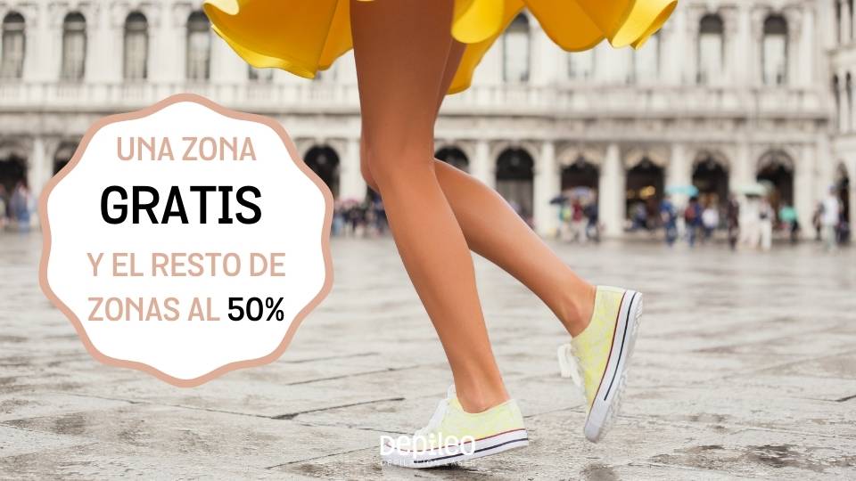 Promoción de depilación láser de piernas en Depileo: una zona gratis y el resto al 50% de descuento. Disponible en Murcia, Cartagena, Lorca y Alicante.