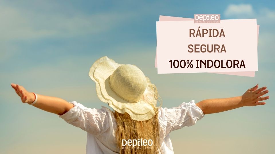 Brazos extendidos y depilados tras una sesión de depilación láser brazos en Depileo, destacando rapidez, seguridad e indoloro.